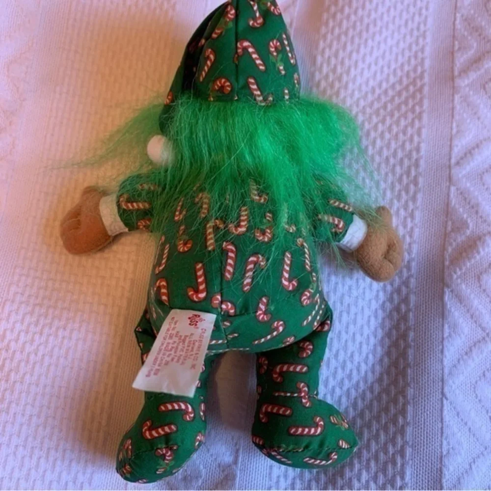 Vintage Russ Troll Christmas Holiday Soft Body‎ Doll With Green Hair